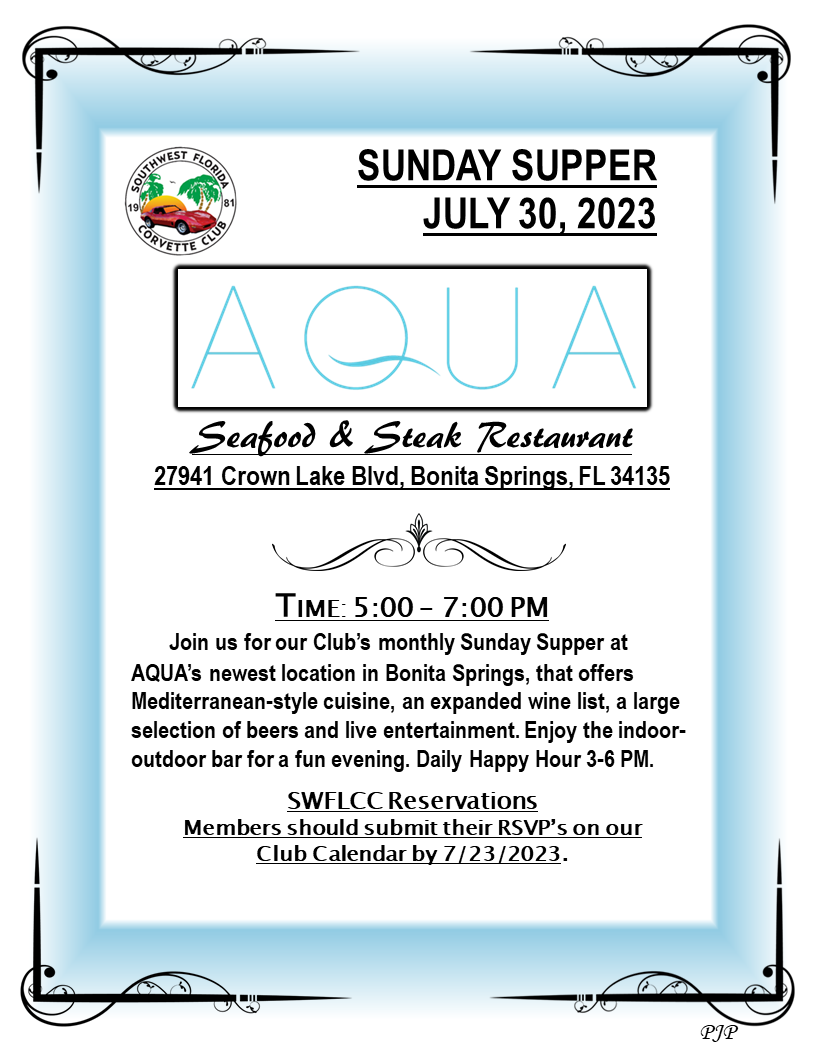 SWFLCC Sunday Supper AQUA 7302023