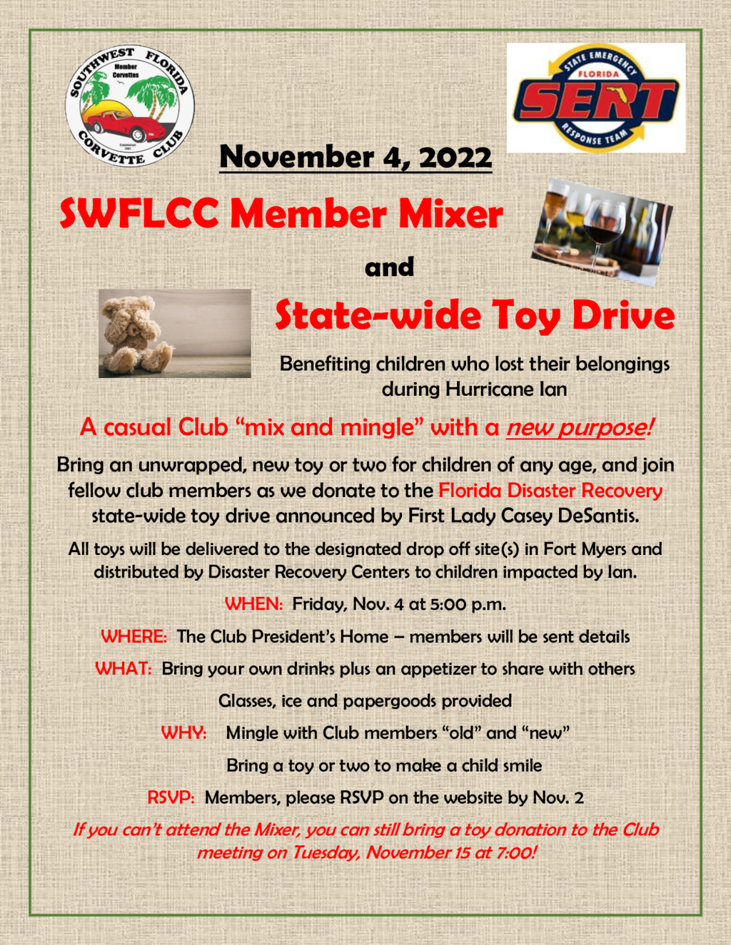 SWFLCC Mixer and Toy Drive