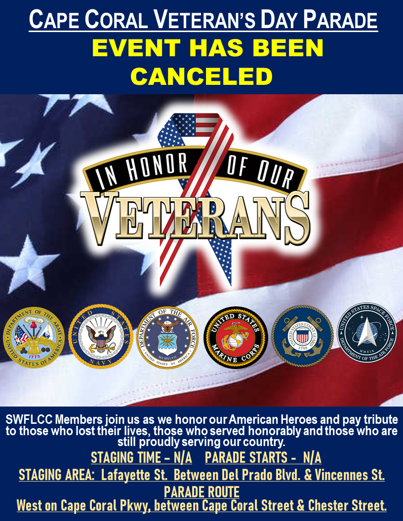 SWFLCC Vets Day Parade CANCELED